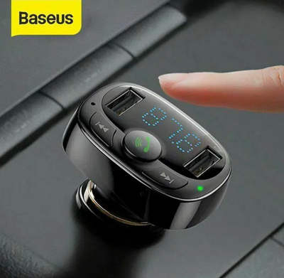 FM-трансмітер Baseus T-Typed S-09 Bluetooth MP3 Car Charger 2.4 A 2 USB Black CCMT000301 фото