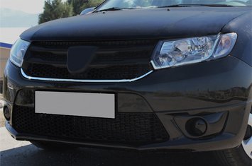 Накладка під решітку (1 шт, нерж.) для Dacia Sandero 2013-2020 рр 2005081 фото