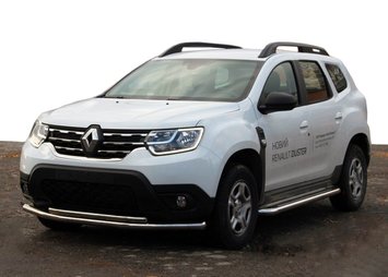 Передній захист F3-10 (нерж.) для Dacia Duster 2018-2024 рр dug5670952 фото