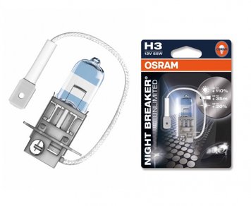 Лампа головного світла Osram H3 55W 64151nbu Night Breaker Unlimited -2024100% 64151nbu фото