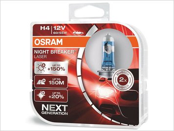 Лампа головного світла Osram H4 60/55W Night Breaker Laser -2024150% 64193NBL150 64193nbl-150-kit фото