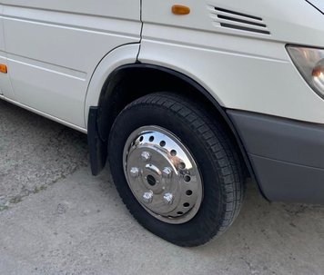 Ковпаки з нержавійки Exclusive V2 (2-котковий) для Volkswagen LT 1995-2006 рр kol013 фото