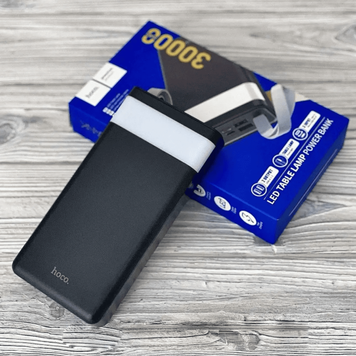 Power Bank HOCO з ліхтариком 30000mAh |2USB/Type-C/Lightning 6931474739414 фото