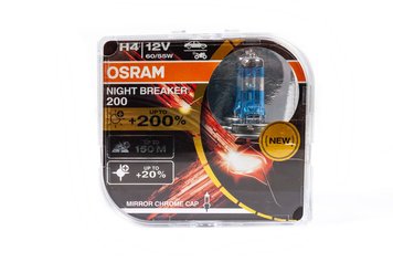 Лампа головного світла Osram H4 60/55W Night Breaker Laser -2024200% 64193NBL200 64193nb-200-kit фото