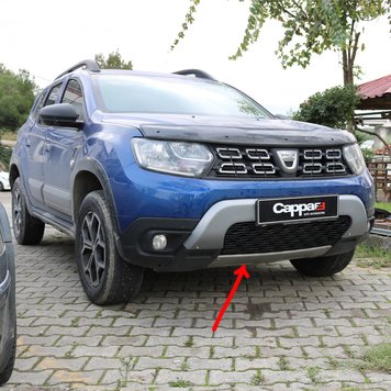 Накладка на передній бампер нижня (ABS, сіра) для Dacia Duster 2018-2024 рр 2021od002g фото