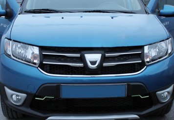 Накладки на решітку `варіант 1` (4 шт., нерж.) для Dacia Sandero 2013-2020 рр 2005082 фото